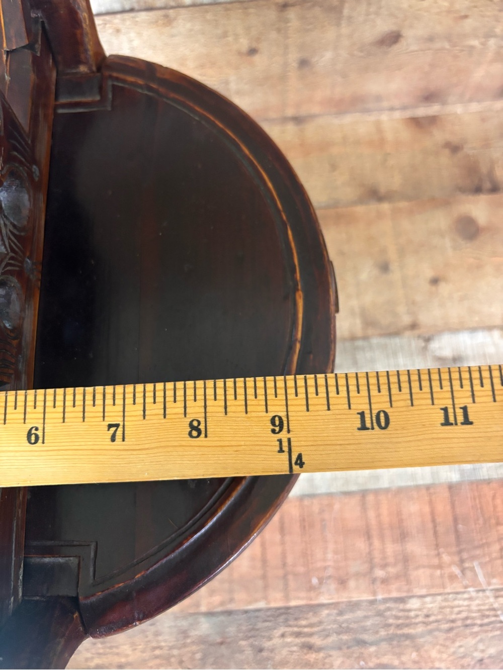 Vintage Chinese Lacquered Rice Bucket With Locking Lid & Handle Home Decor - Picture 13 of 14